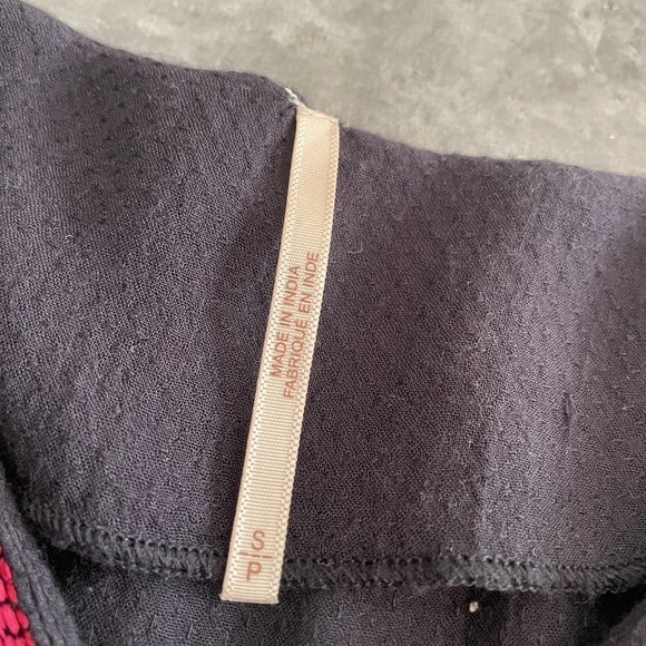 Free People Wild One Black Dress Small Embroidered Drop Waist Peasant Mini L/S - Picture 9 of 16